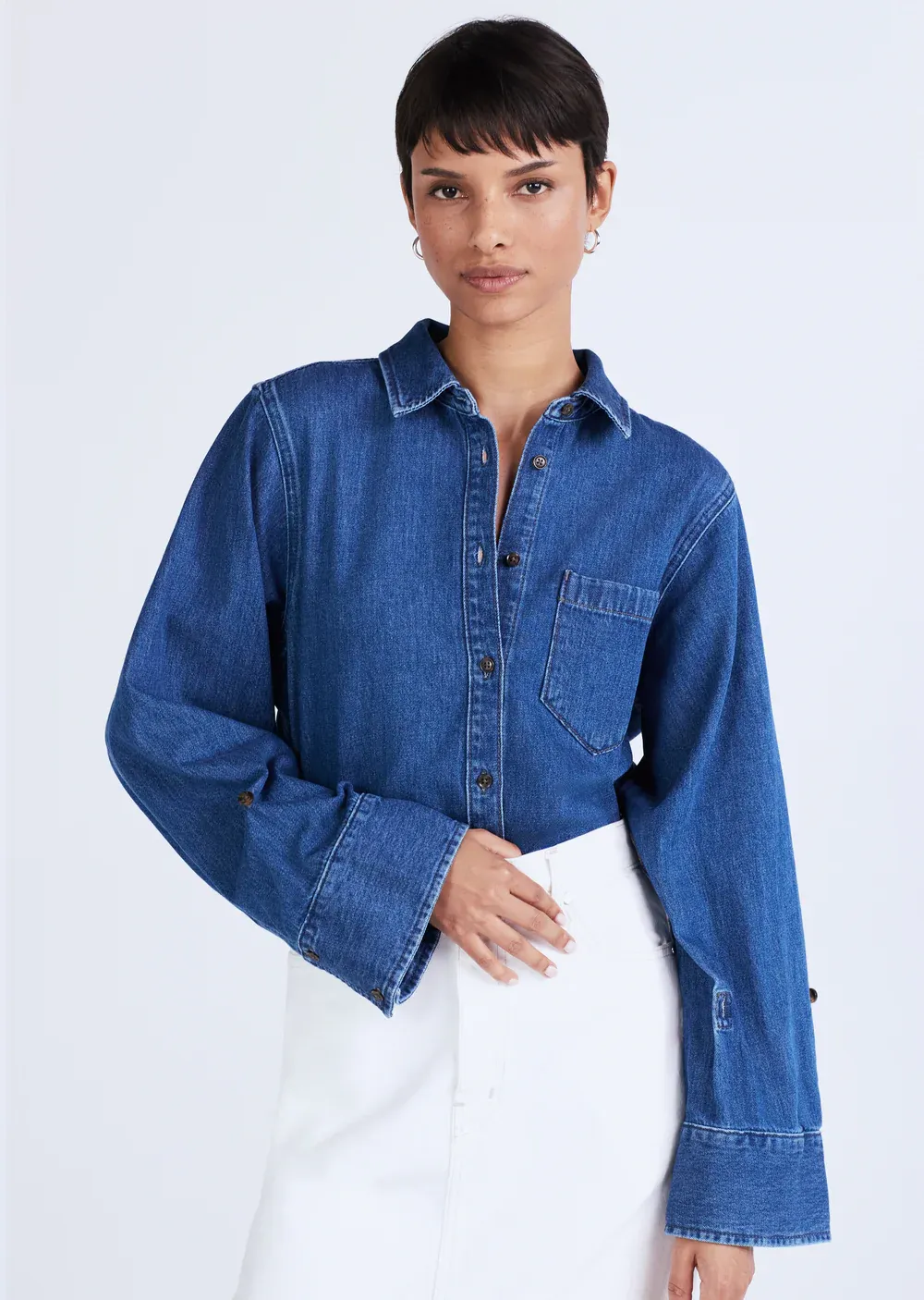 10 Crosby Wesley Denim Shirt in Bedford Dark