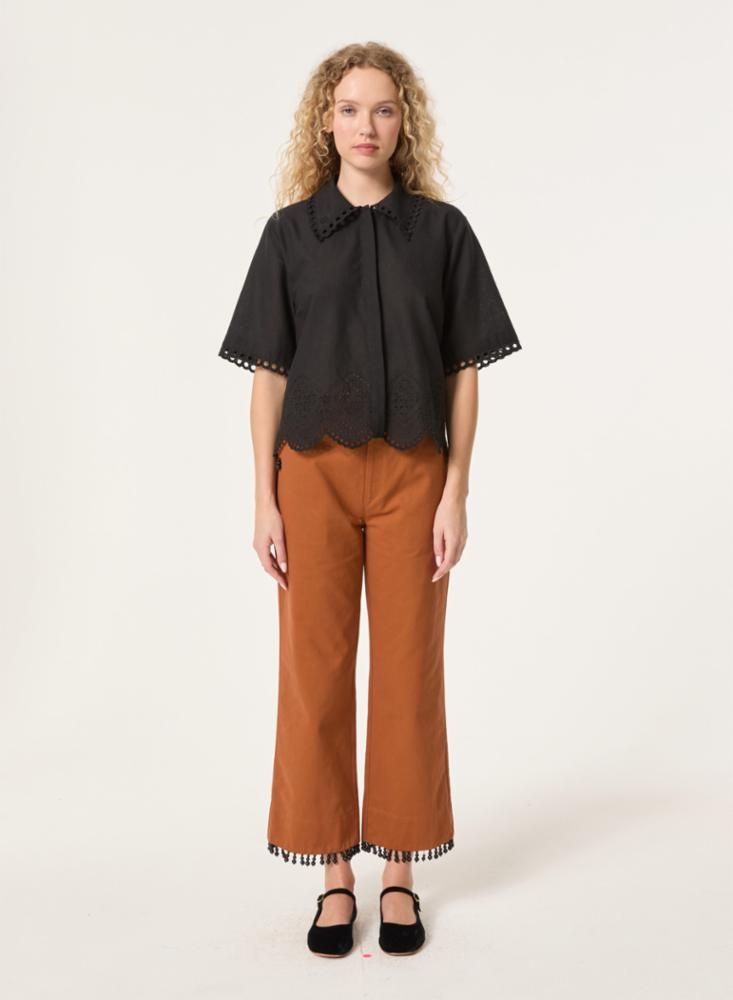 Rhode Elisa Top in Ink Bastille Eyelet