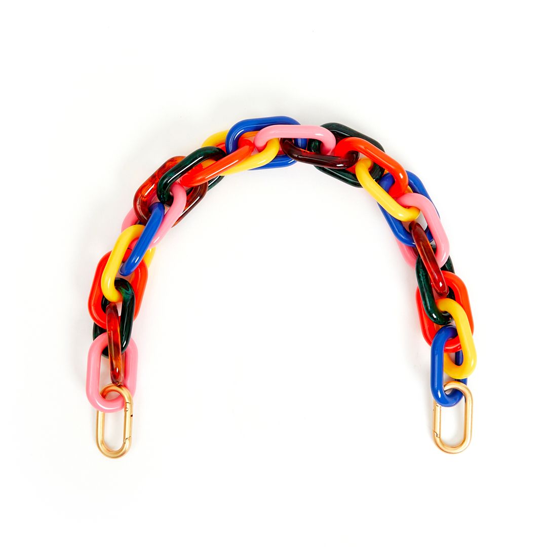 Clare V Shortie Strap in Multi Resin