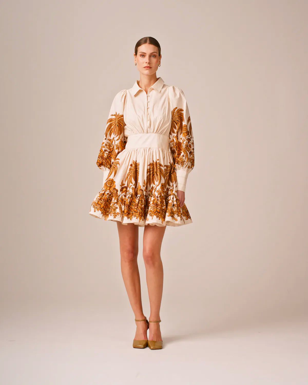ByTiMo Poplin Mini Dress in Palms