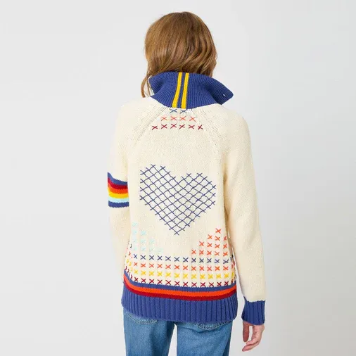 Kerri Rosenthal Joy Imperfect Heart Sweater Coat in Birch