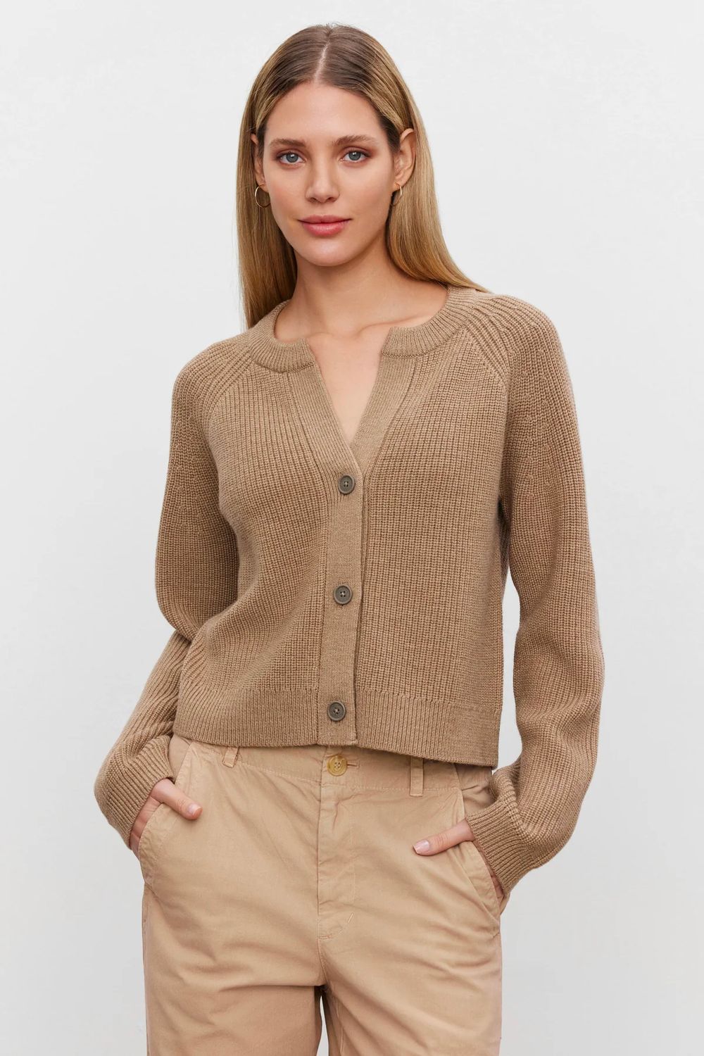 Velvet Shayla Cardigan in Camel