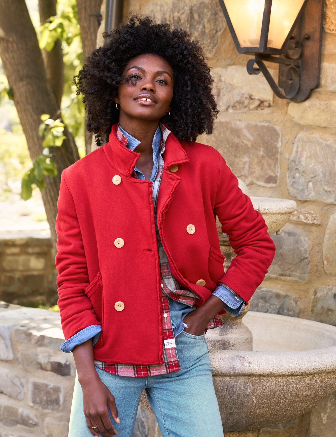Frank &amp; Eileen Mini Belfast Crop Peacoat