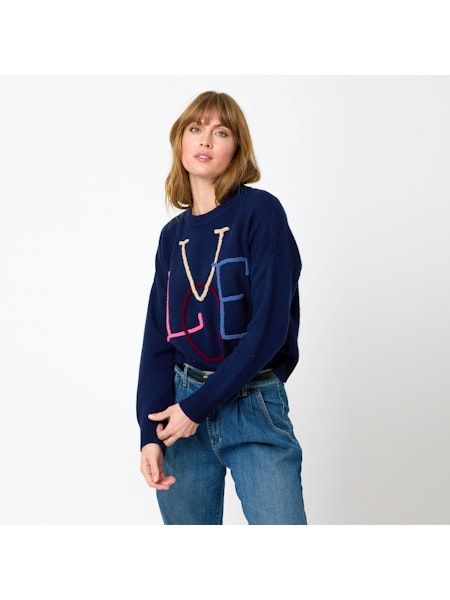 Kerri Rosenthal Boyfriend Lovgo Sweater in Indigo