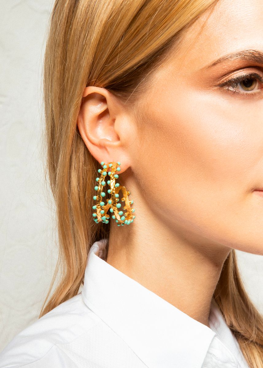Sylvia Toledano Gipsy Earrings in Turquoise
