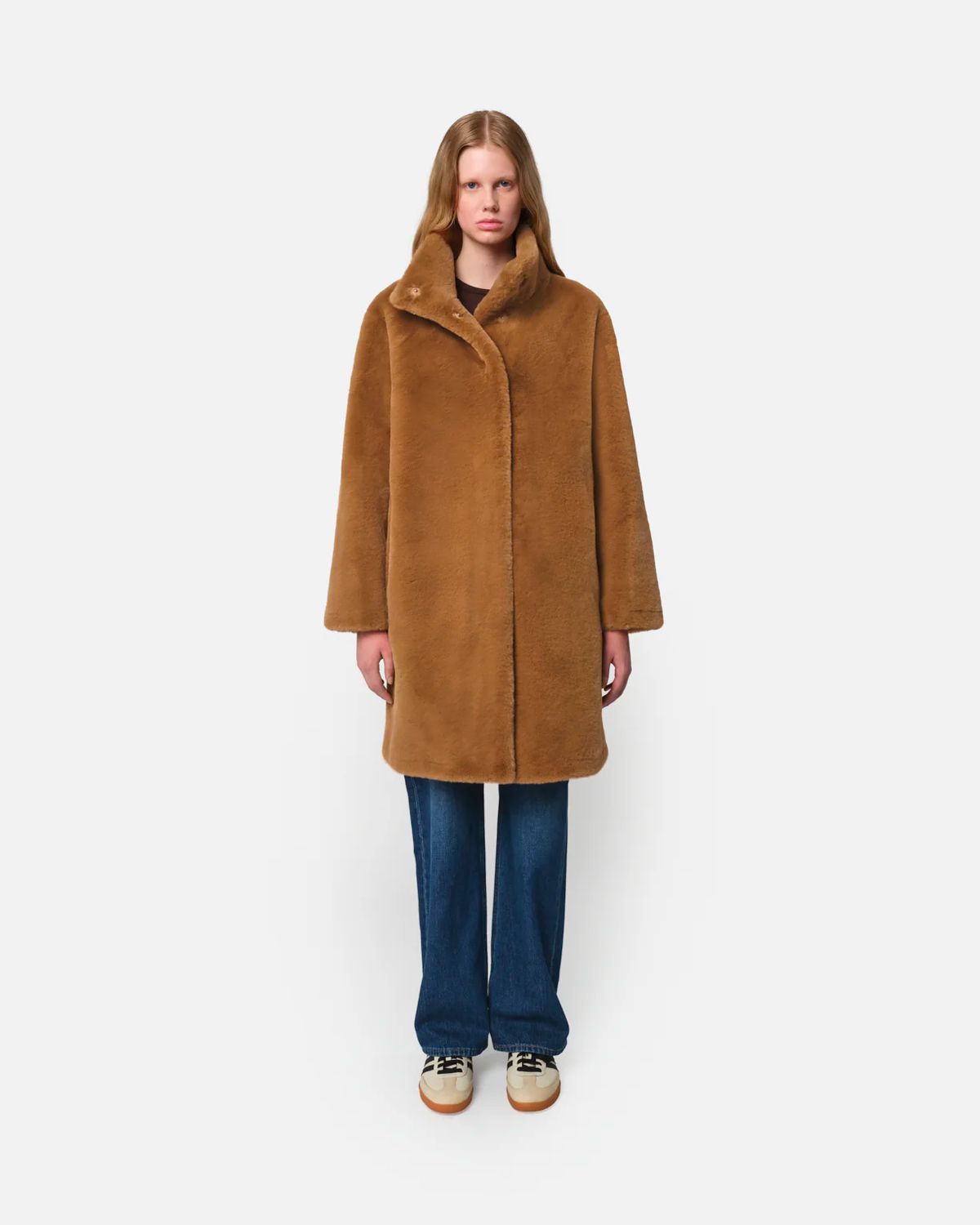 Apparis Blair Mid Length Coat in Camel