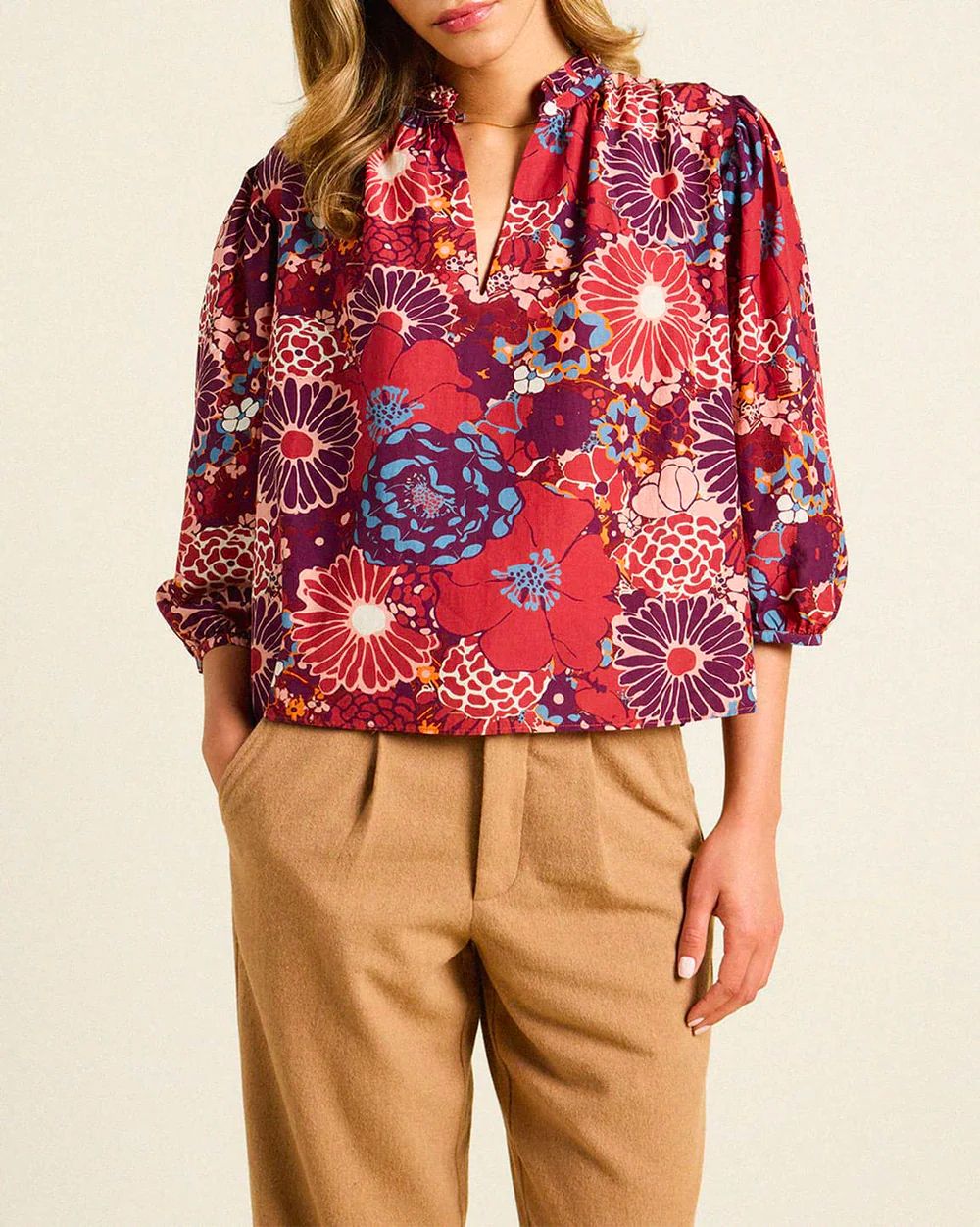 Trovata Orly Blouse in Berry Bloom