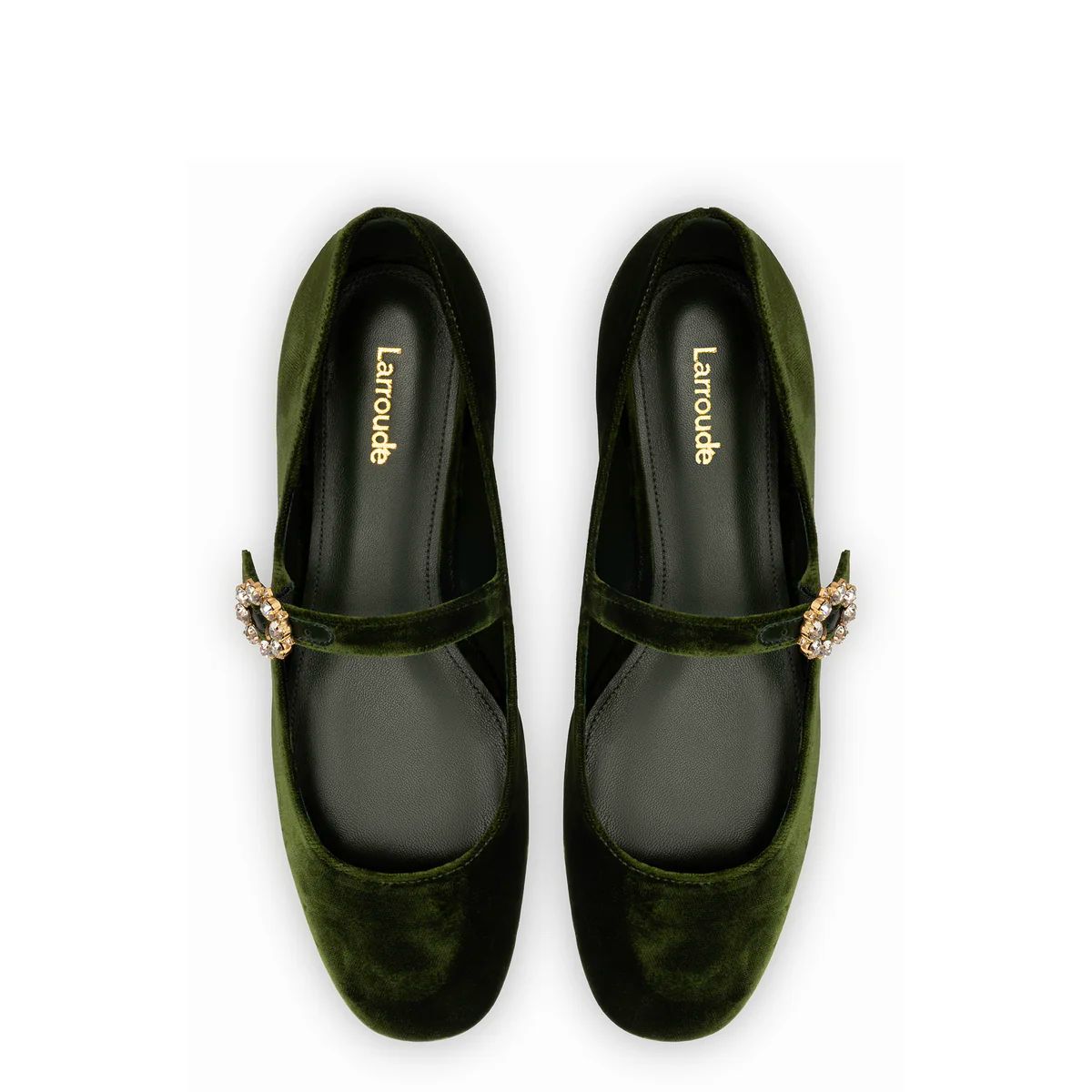 Larroude Blair Ballet Flat in Bosco Velvet