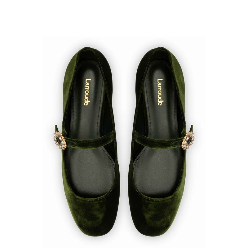 Larroude Blair Ballet Flat in Bosco Velvet