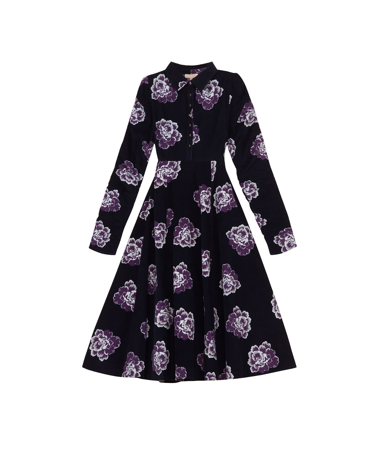 Bytimo Baby Cord Shirt Dress in Dark Bloom