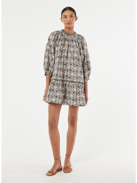 Rhode Angelica Dress in Bordeaux Plume