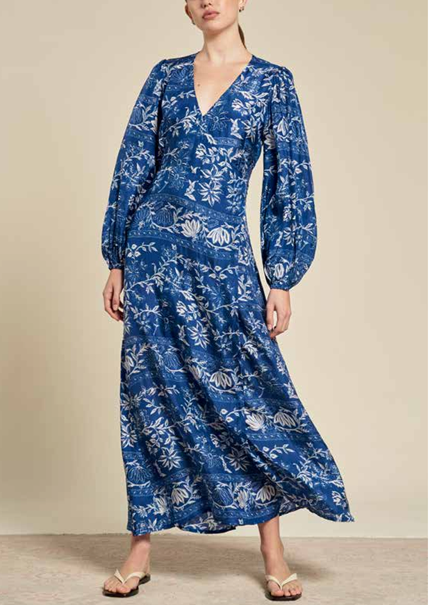 Hannah Luna Wrap Dress in Midnight