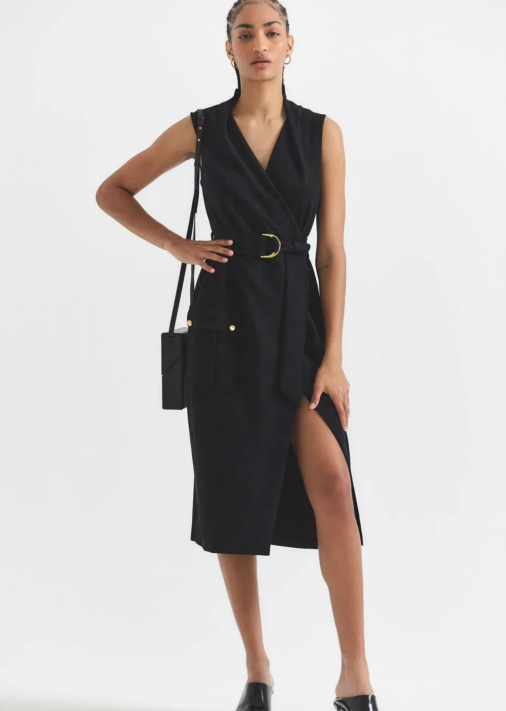 10 Crosby Alana Utility Dress in Black