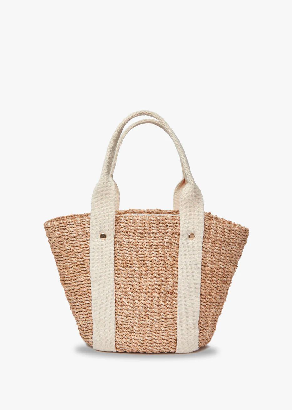 Kayu Mini Toci Straw Tote Bag in Ivory