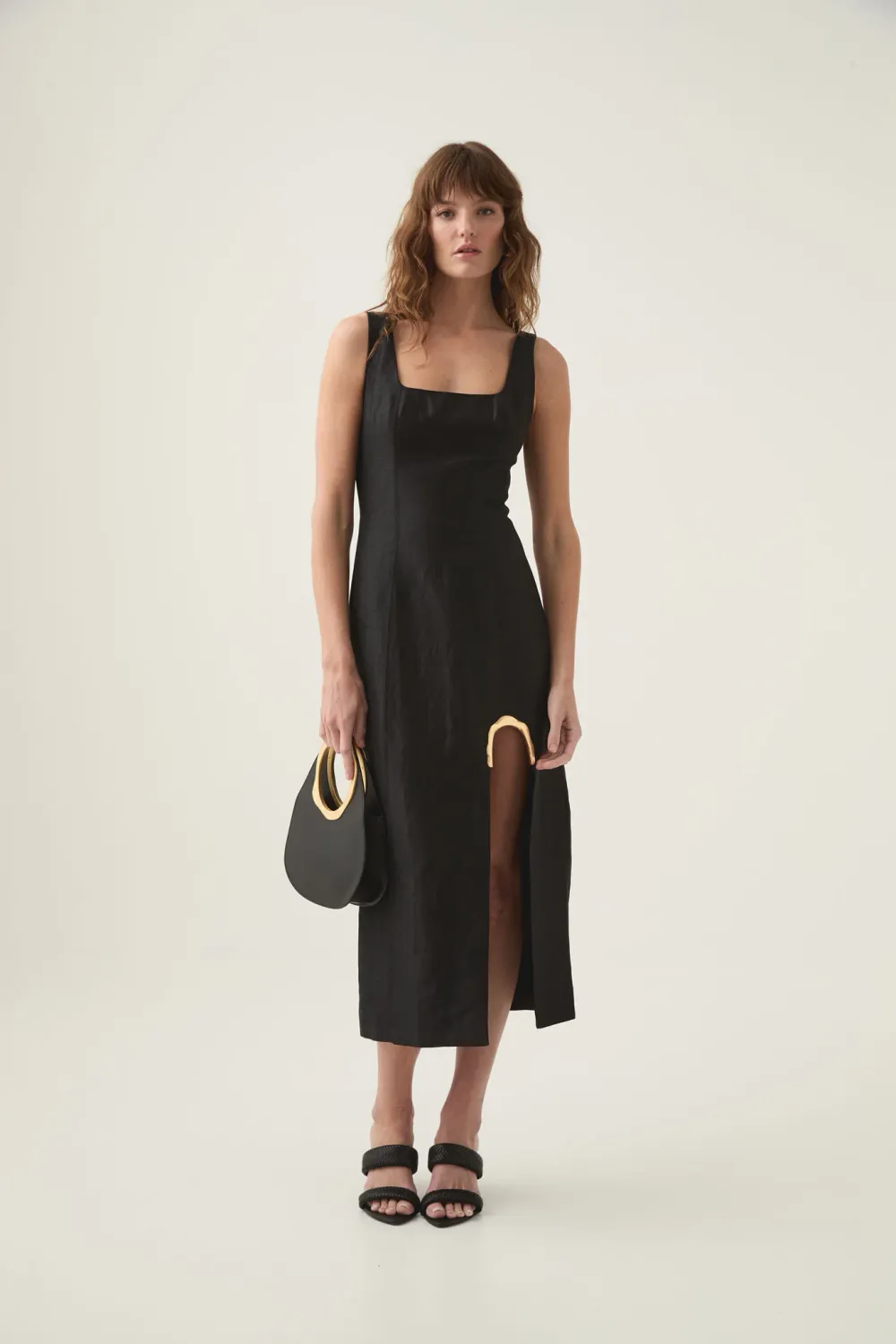 Aje Flourish Midi Dress in Black