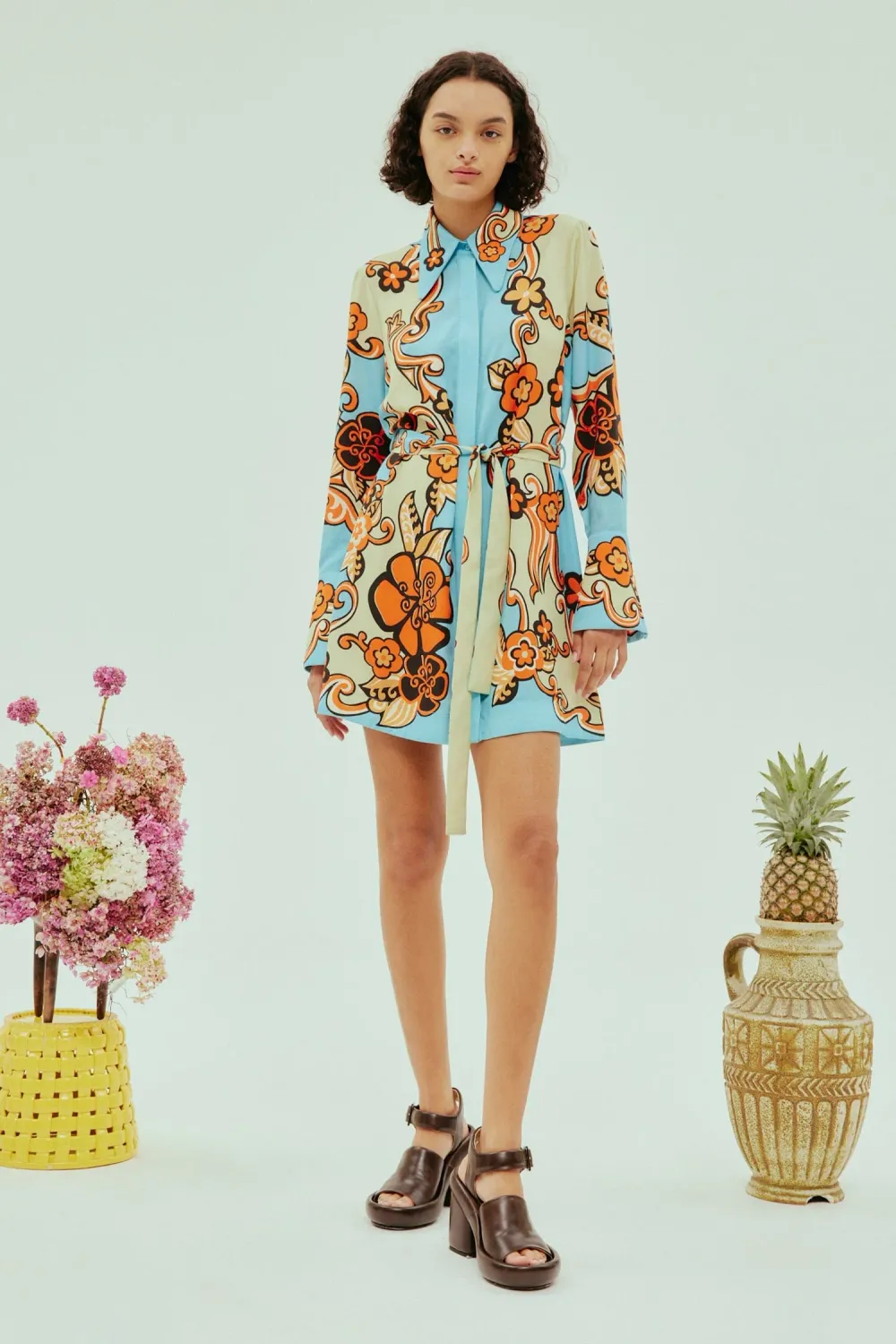 Alemais Ondine Mini Dress in Sky