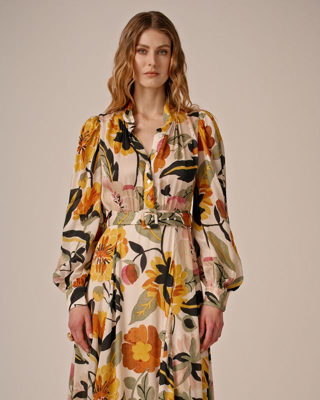 Bytimo Organza Maxi Dress in Spring Bloom
