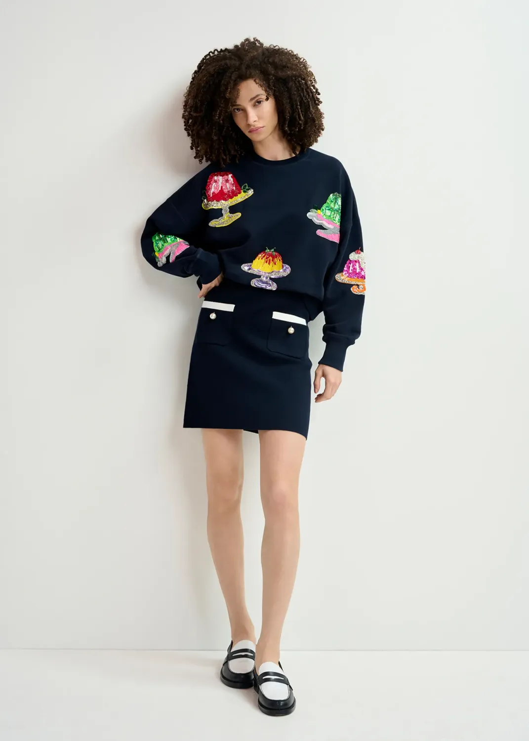 Essentiel Harket Knitted Mini Skirt in Night Shade