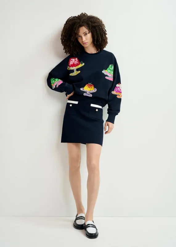 Essentiel Harket Knitted Mini Skirt in Night Shade