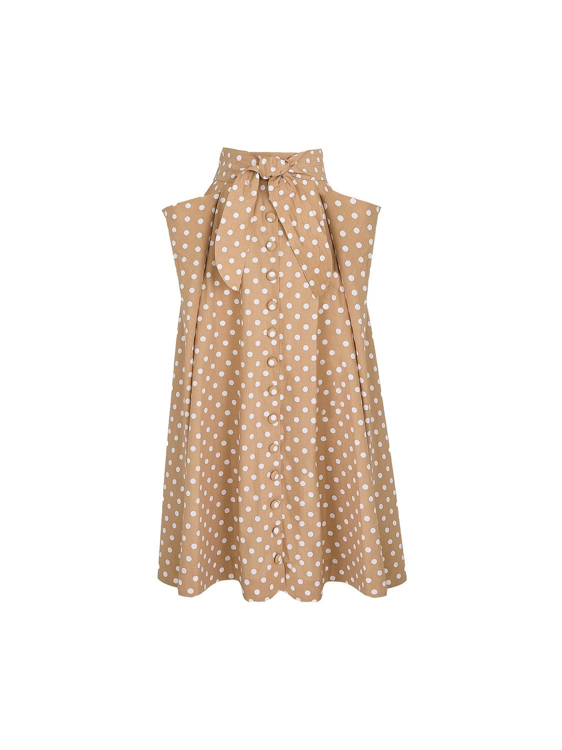 No Pise La Grama Mariana Maxi Skirt in Khaki Polka Dots