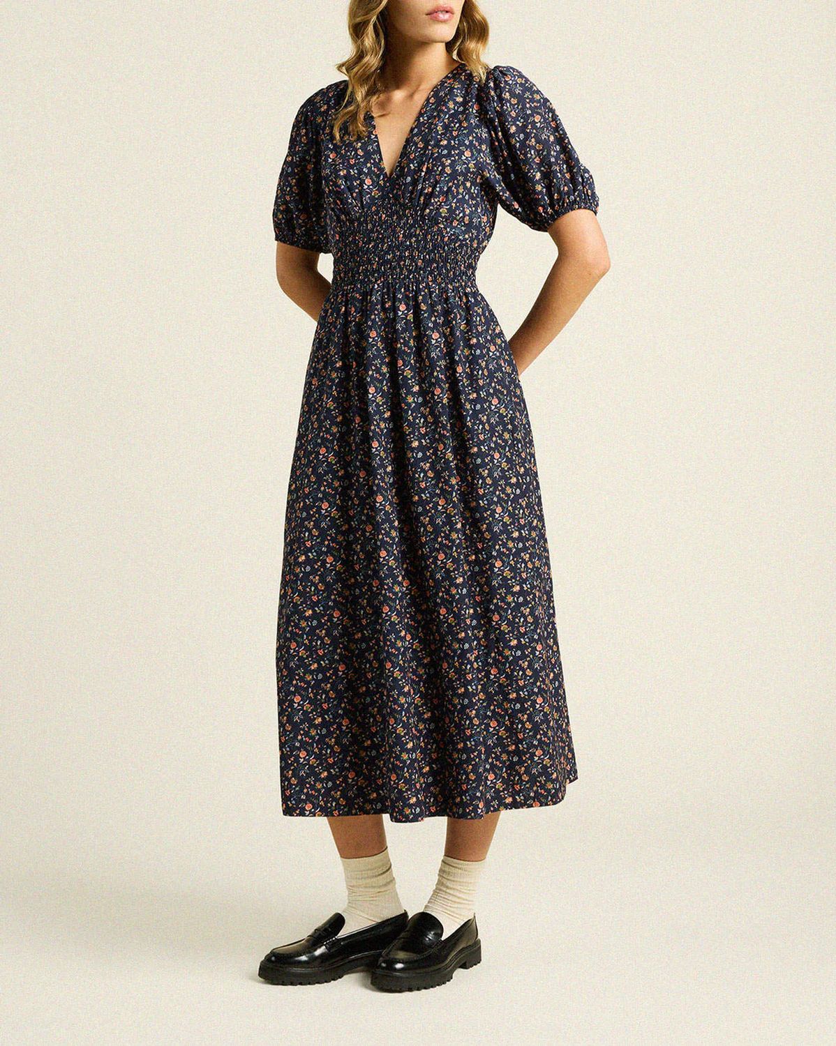 Trovata Sonia Dress in Navy Rosette