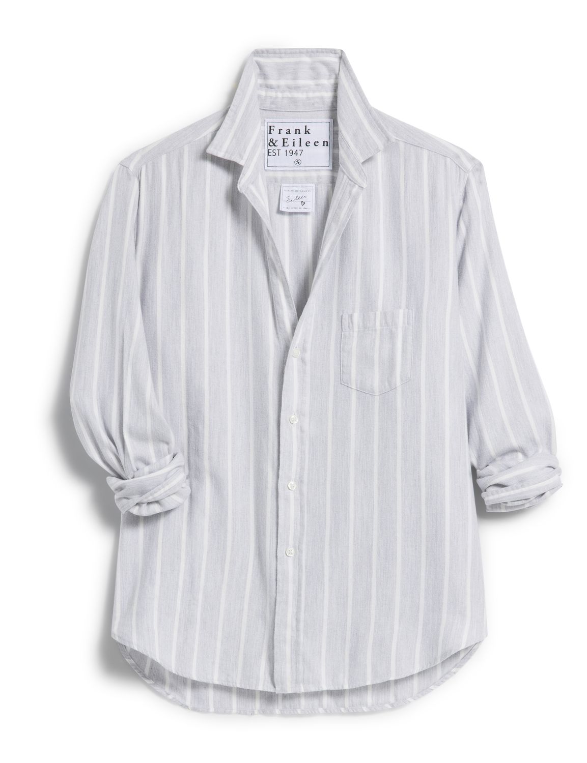 Frank &amp; Eileen Eileen Relaxed Button Up Shirt in Gray Melange Stripe