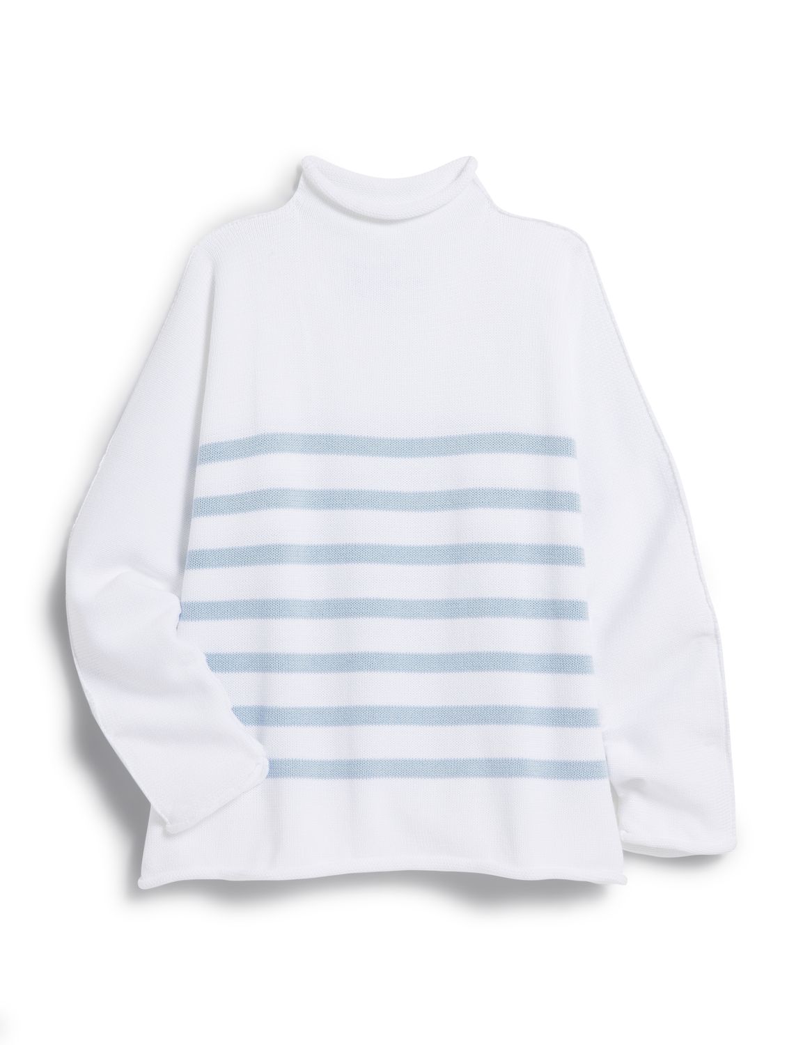 Frank &amp; Eileen Monterey Sweater in White w/ Ice Stripe