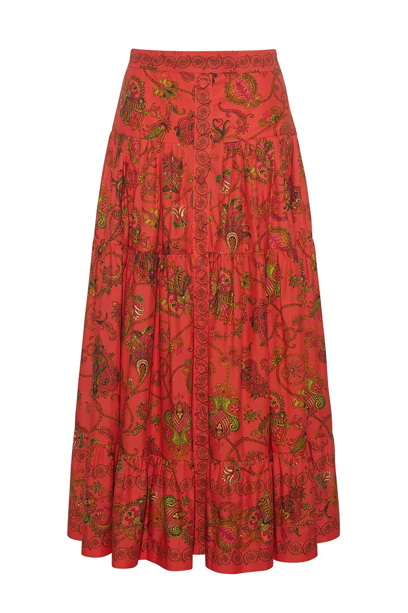 Cara Cara Margarita Skirt in Marcel Coral