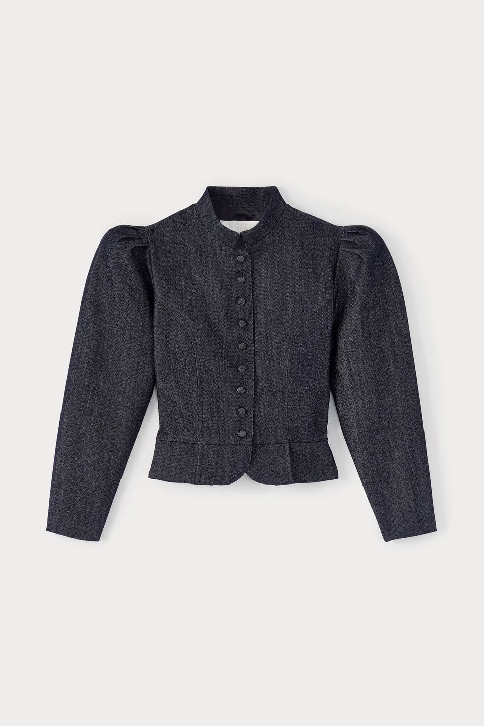 Destree Amoako Dark Denim Puff Sleeve Jacket