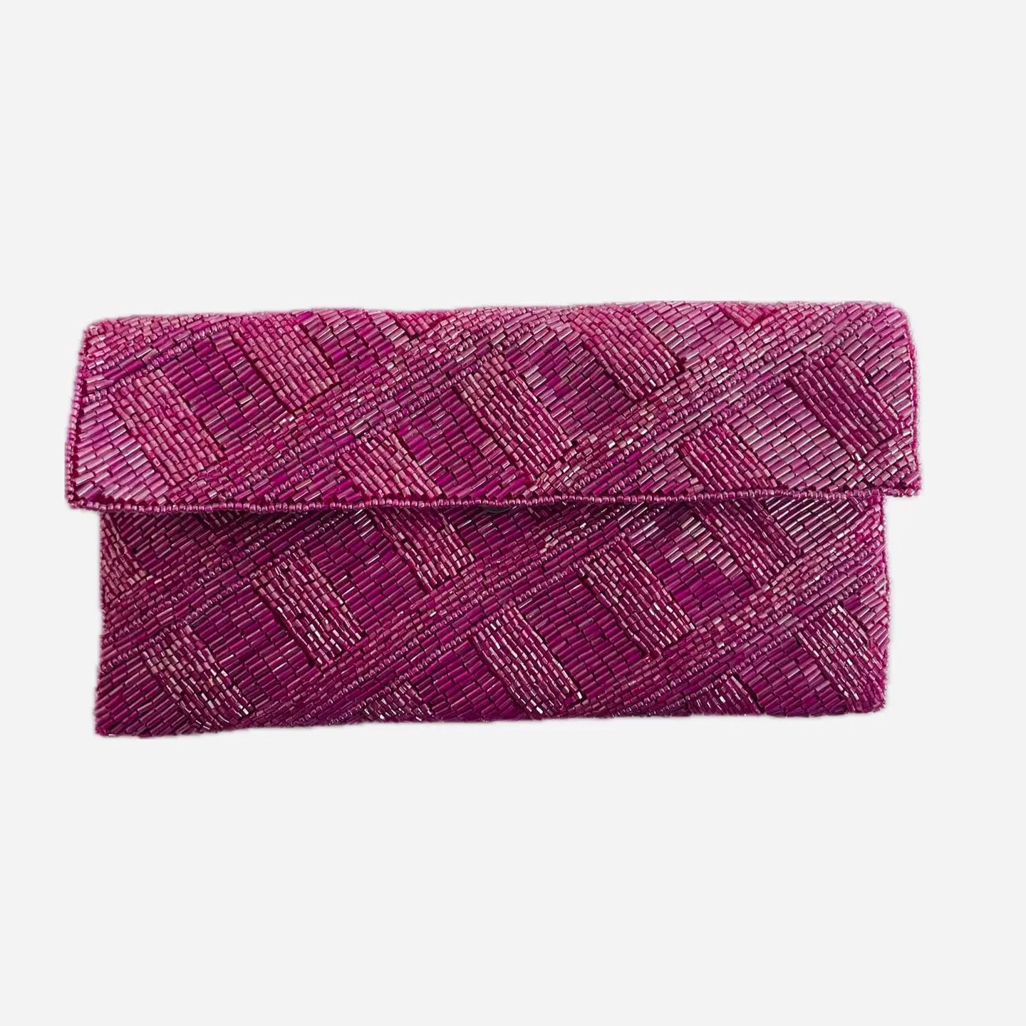 Tiana NY Criss Cross Fuchsia Clutch