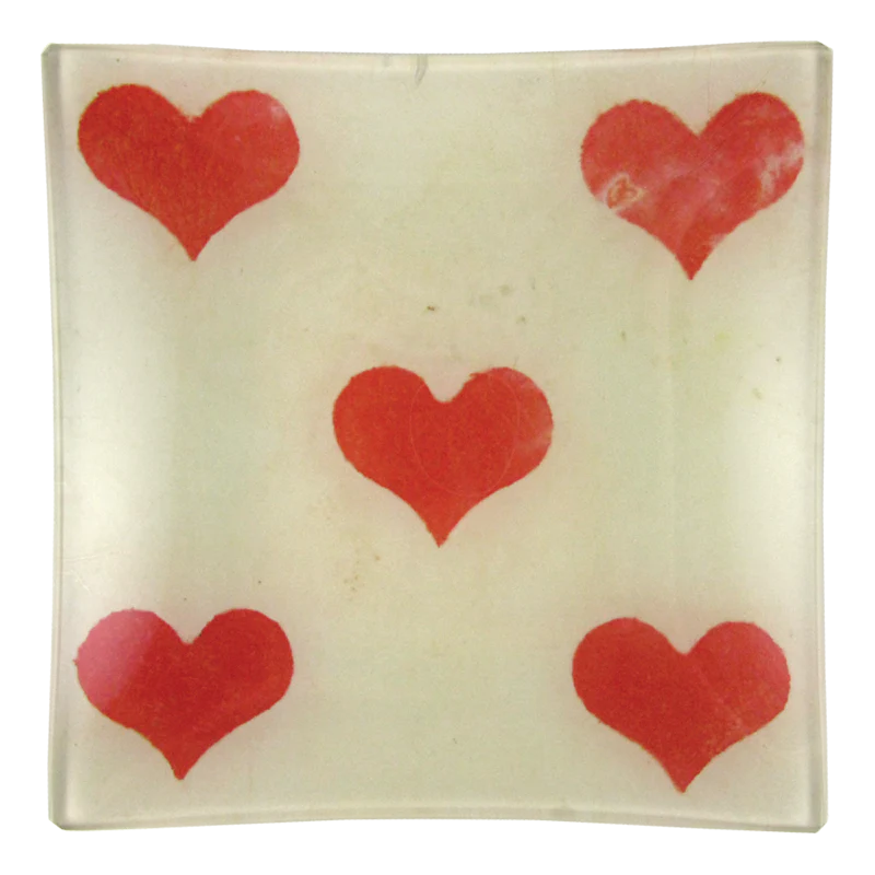 John Derian 5 of Hearts Un Vide Poche 6&quot; Square