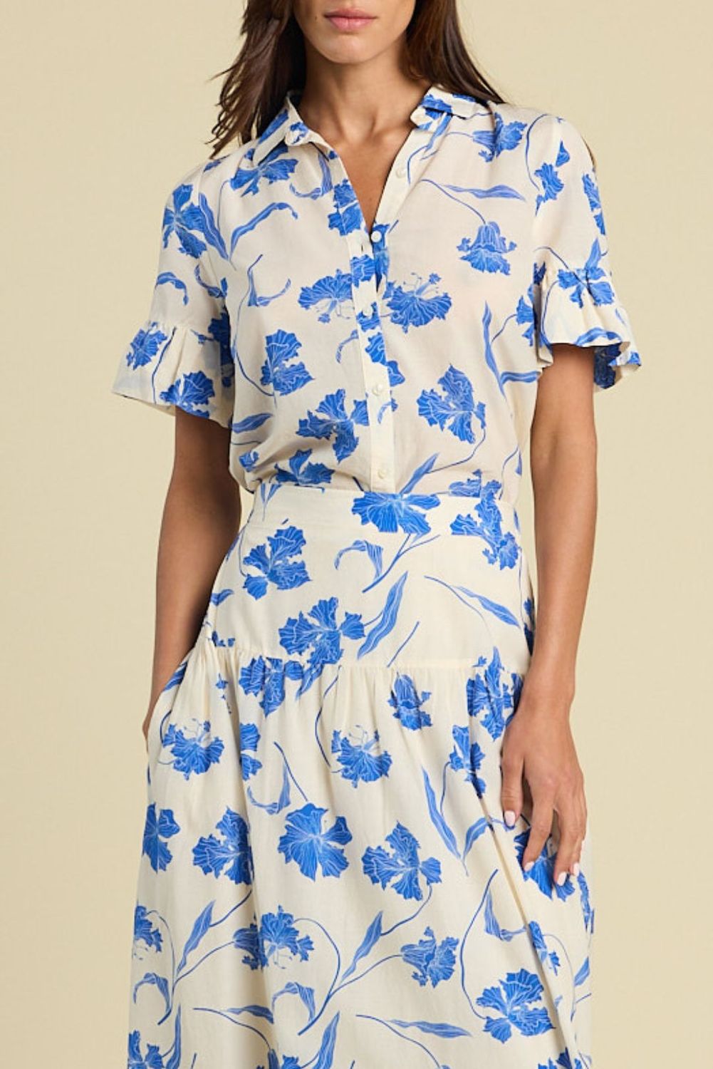 Trovata Lena Blouse in Blue Iris