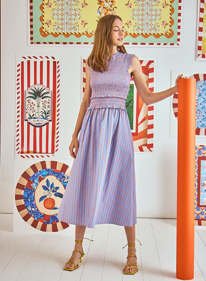 Hunter Bell Louise Dress in Beach Stripe