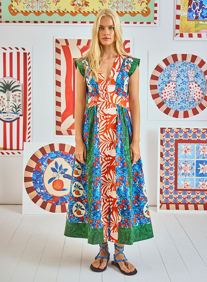 Hunter Bell April Dress in Orange Grove Combo