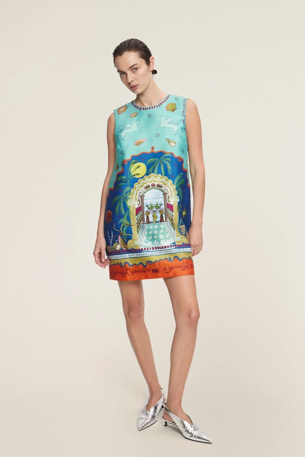Alemais Surrealist Summer Mini Dress in Multi