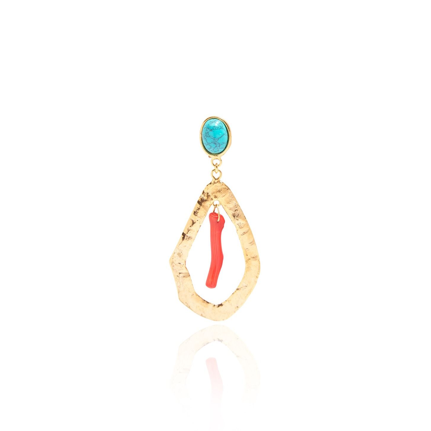 Sylvia Toledano Boucles d&#39;oreille Corail Drop in Turquoise