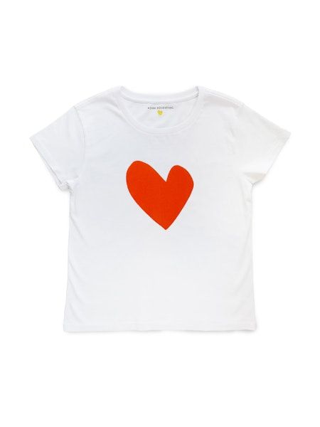 Kerri Rosenthal Suke Imperfect Heart Tee in Aperol Orange