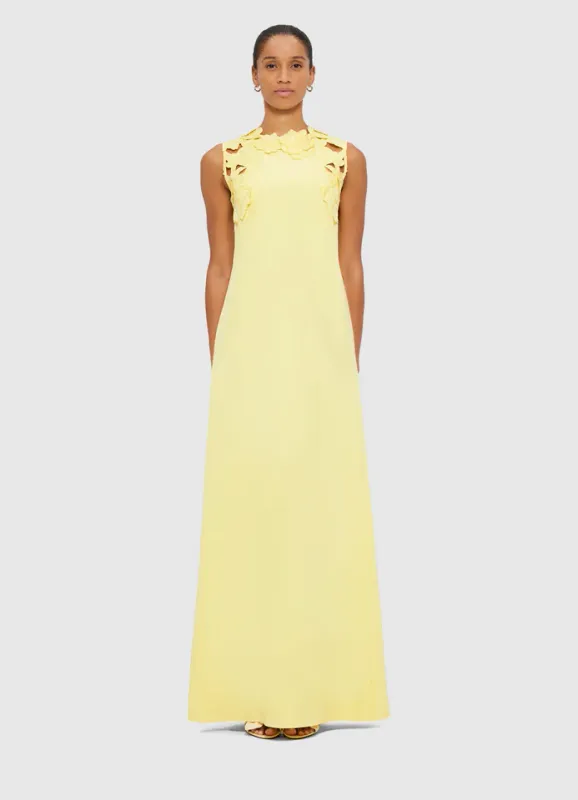 Leo Lin Solene Applique Maxi Dress in Sorbet Yellow