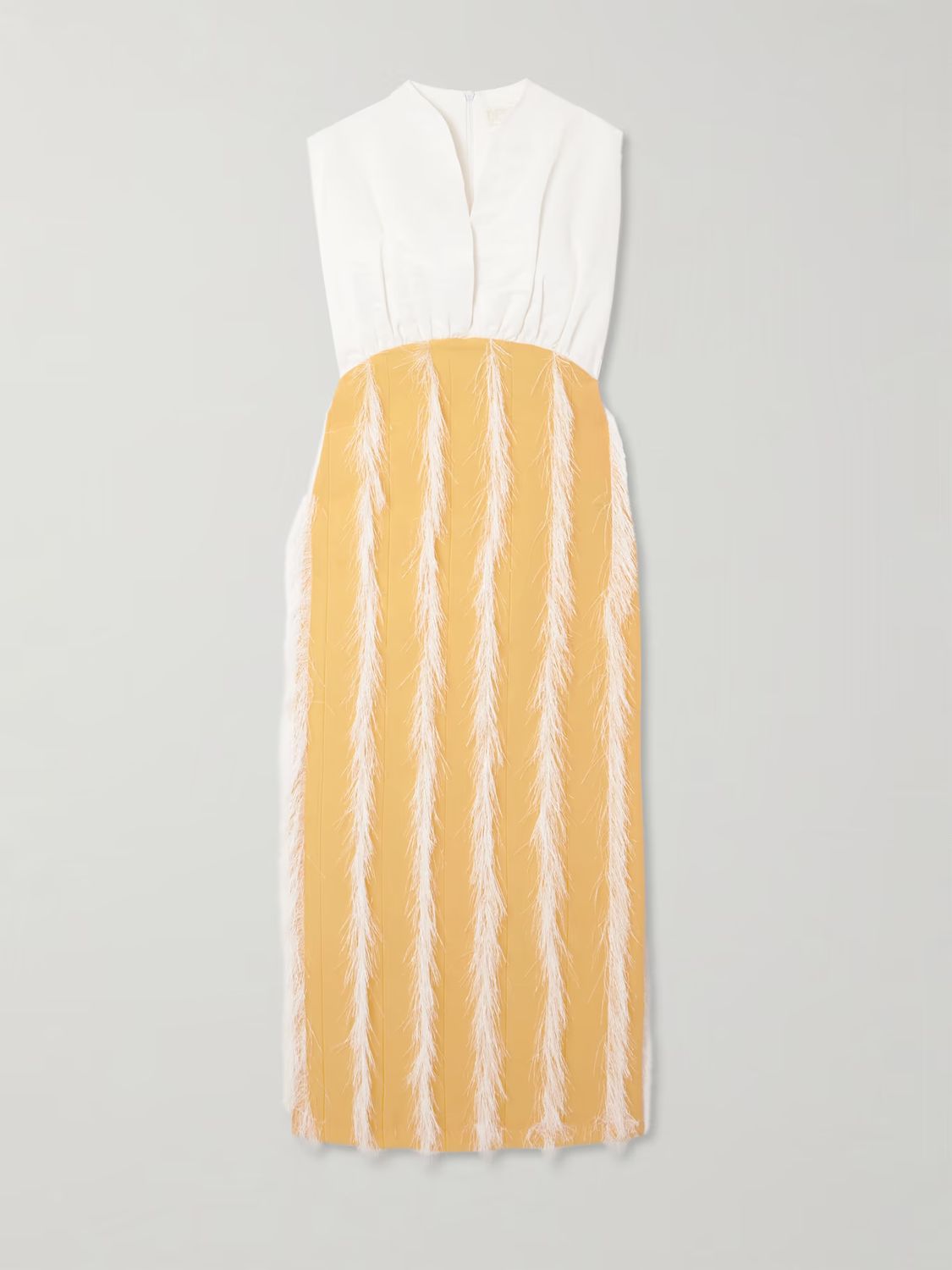 Destree Paz Fringe Dress in Yellow &amp; White