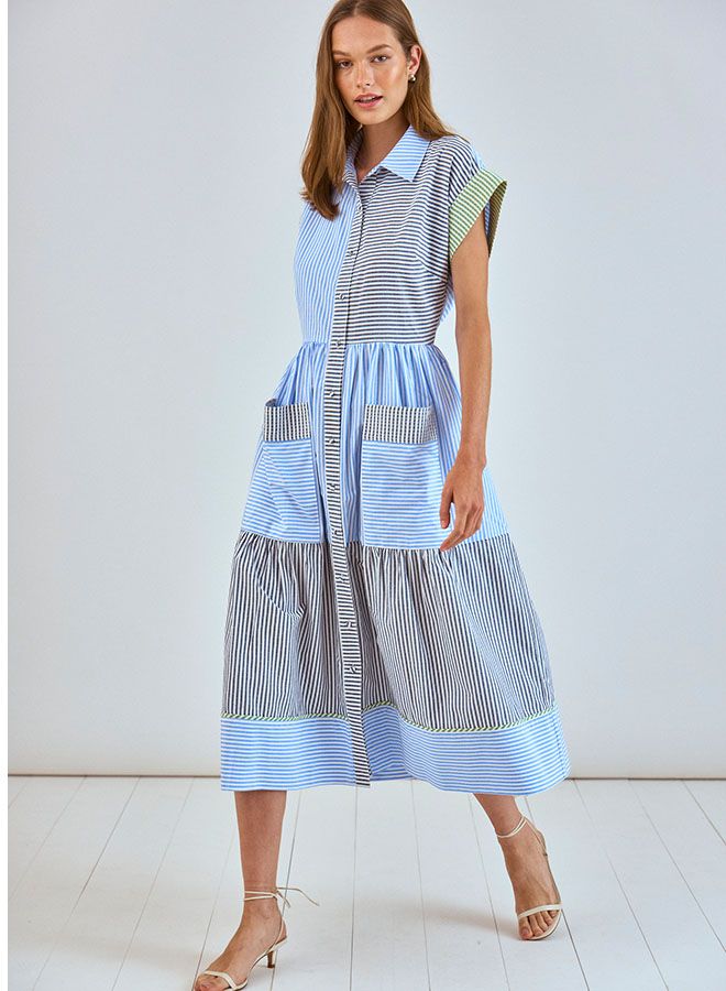Hunter Bell Sarah Dress in Croquet Stripe