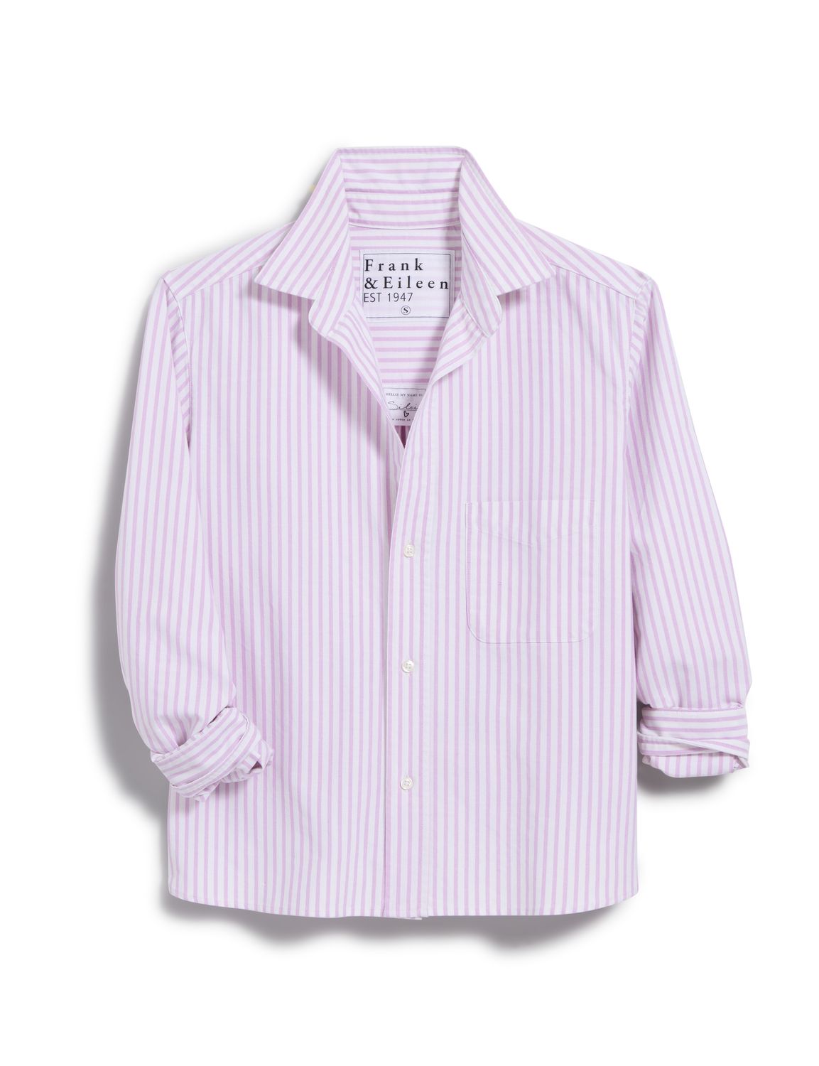 Frank &amp; Eileen Silvio Button Up in Wide Purple Stripe