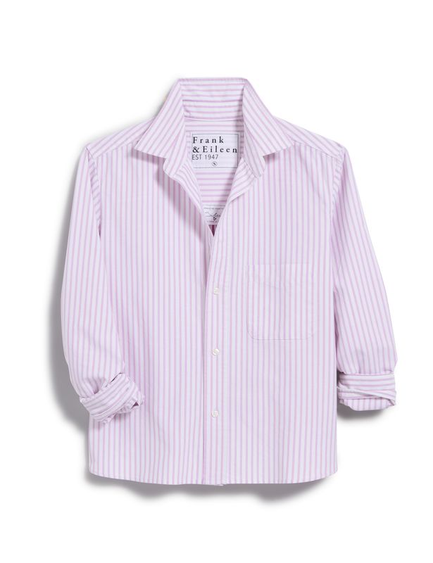 Frank &amp; Eileen Silvio Button Up in Wide Purple Stripe