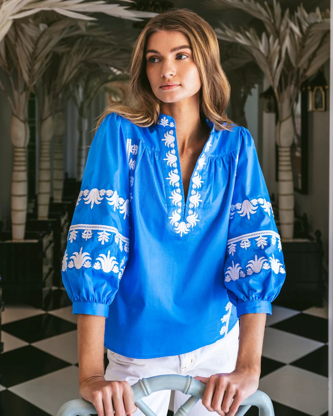 Figue Danilia Top in Surf Blue