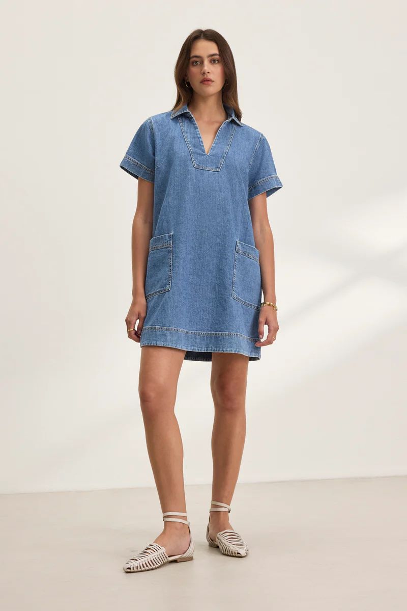 Velvet Delana Dress in Indigo