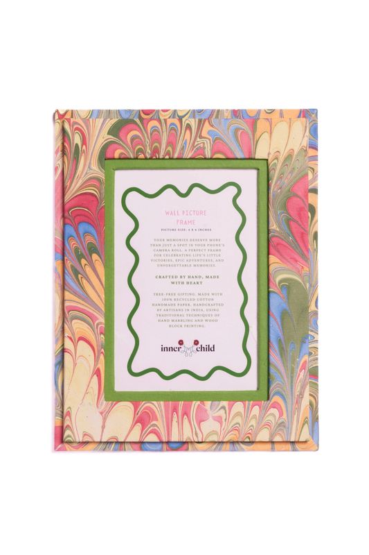 Inner Child Hand-Marbled Picture Frame in Multicolor