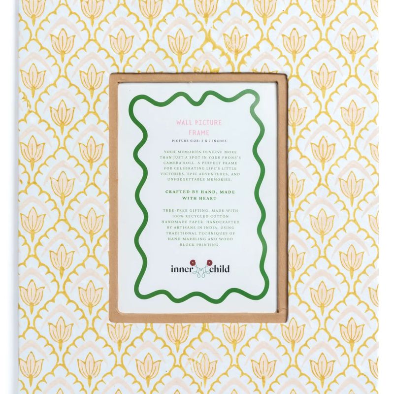 Inner Child Blockprint Tulip Large Wall Picture Frame in Desert Sand