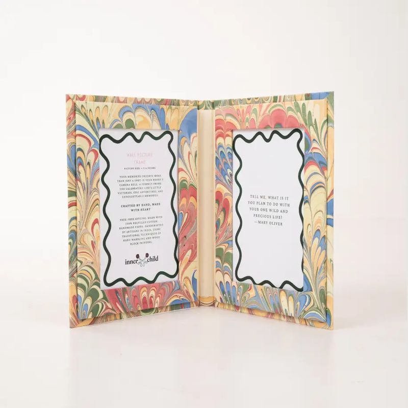 Inner Child Hand Marbled Picture Frame Folding Book
