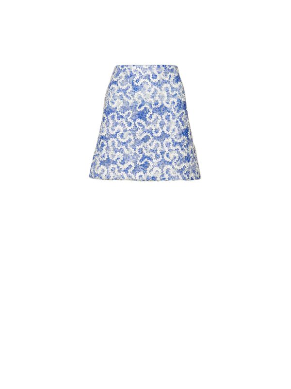 Bytimo Embroidered Mini Skirt in Blue Bloom