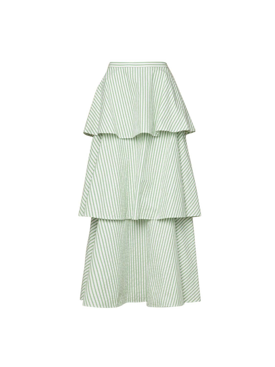 Bytimo Seersucker Skirt in Green Stripe