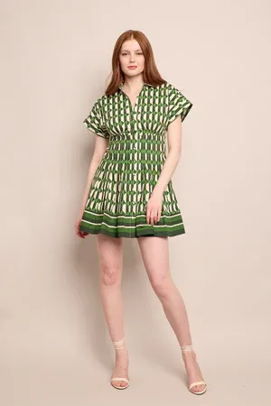 Cara Cara Nash Mini Dress In Le Tile Green